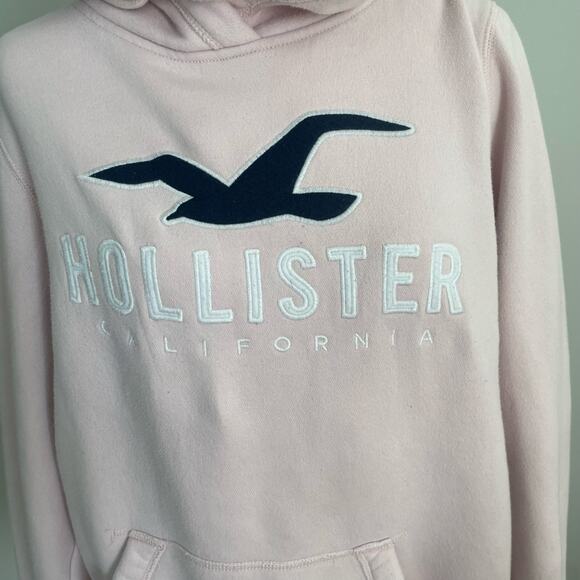 Hollister Y2K Pink Hoodie Women’s Sz Large Pullover Embroidered Spellout - Picture 1 of 10